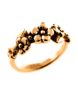 Five Flower Forget me not Ring 18ct Rose Gold De Jonge Jewellery