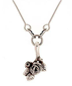Sterling silver rose online pendant