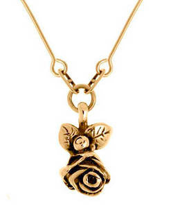 Gold rose store necklace charm