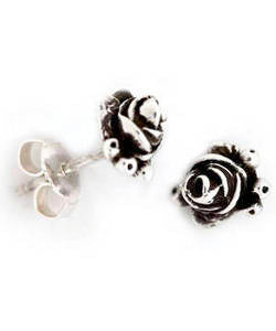 Hobart Rose Bud Earrings (Silver)
