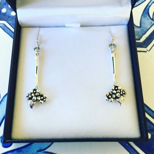 Forget-me-not Drop Earrings (Silver)