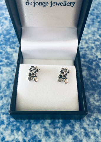 Hobart Rose Earrings (Silver)