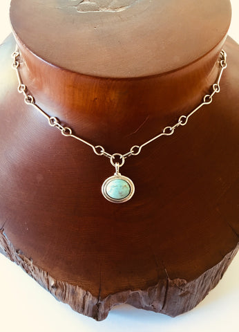 SOLD! Unique Turquoise Pendant (Silver)