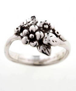 Two Flower Spring Blossom Ring (Silver)